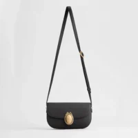 Dior Women Small Dior Médaillon Flap Bag Black Grained Calfskin M3919QDWP