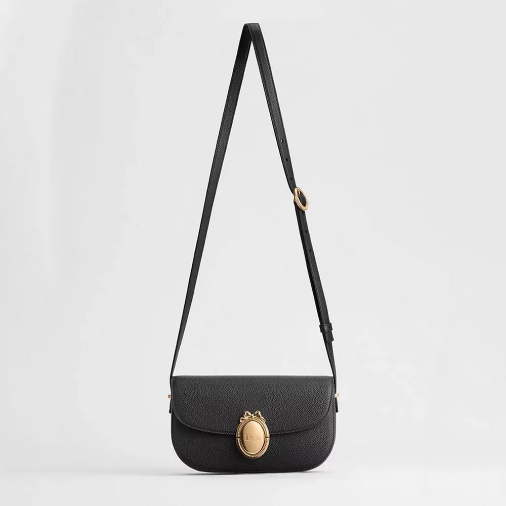 Dior Women Small Dior Médaillon Flap Bag Black Grained Calfskin M3919QDWP (1) Dior Women Small Dior Médaillon Flap Bag Black Grained Calfskin M3919QDWP