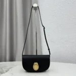 Dior Women Small Dior Médaillon Flap Bag Black Grained Calfskin M3919QDWP
