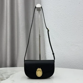 Dior Women Small Dior Médaillon Flap Bag Black Grained Calfskin M3919QDWP