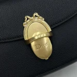 Dior Women Small Dior Médaillon Flap Bag Black Grained Calfskin M3919QDWP