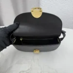 Dior Women Small Dior Médaillon Flap Bag Black Grained Calfskin M3919QDWP