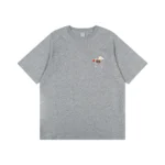 Dior Women T-Shirt with Horse Embroidery Relaxed Fit Gray Cotton Jersey 683J624A0677