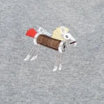 Dior Women T-Shirt with Horse Embroidery Relaxed Fit Gray Cotton Jersey 683J624A0677