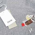 Dior Women T-Shirt with Horse Embroidery Relaxed Fit Gray Cotton Jersey 683J624A0677
