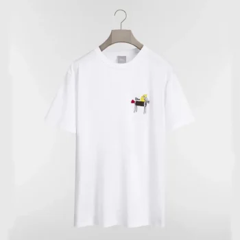 Dior Women T-Shirt with Horse Embroidery Relaxed Fit White Cotton Jersey 683J624A0677