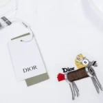 Dior Women T-Shirt with Horse Embroidery Relaxed Fit White Cotton Jersey 683J624A0677