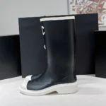 Chanel Women CC Monogram Bicolor Rain Boots-Black/White