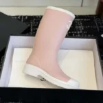 Chanel Women CC Monogram Bicolor Rain Boots-Pink