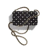 Chanel Women Evening Bag Gold-Tone Metal