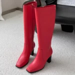 Chanel Women High Boots Calfskin-Red G47497 - Image 6