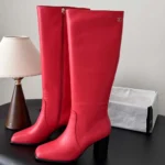 Chanel Women High Boots Calfskin-Red G47497 - Image 7