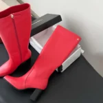 Chanel Women High Boots Calfskin-Red G47497 - Image 8