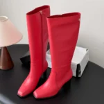 Chanel Women High Boots Calfskin-Red G47497 - Image 3