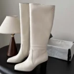 Chanel Women High Boots Calfskin-White G47497 - Image 4