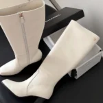 Chanel Women High Boots Calfskin-White G47497 - Image 8