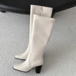 Chanel Women High Boots Calfskin-White G47497 - Image 6