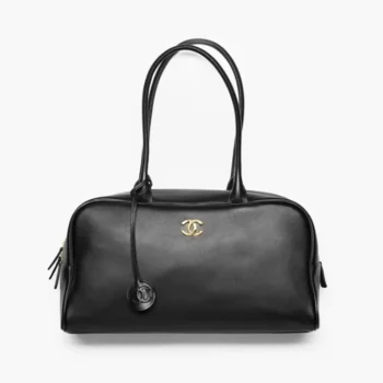 Chanel Women Large Bowling Bag Calfskin Gold Tone Metal AS6211