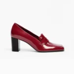 Chanel Women Moccasins Shiny Calfskin-Burgundy G47492