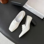 Chanel Women Moccasins Shiny Calfskin-White G47492