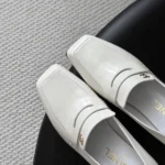 Chanel Women Moccasins Shiny Calfskin-White G47492