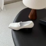 Chanel Women Moccasins Shiny Calfskin-White G47492