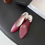 Chanel Women Pumps Lambskin & Calfskin-Burgundy & White G47474