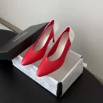 Chanel Women Pumps Lambskin & Calfskin-Red & White G47474