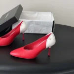 Chanel Women Pumps Lambskin & Calfskin-Red & White G47474
