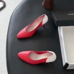 Chanel Women Pumps Lambskin & Calfskin-Red & White G47474
