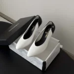 Chanel Women Pumps Lambskin & Calfskin-White & Black G47474