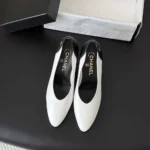Chanel Women Pumps Lambskin & Calfskin-White & Black G47474