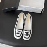 Chanel Women Pumps Lambskin & Patent Calfskin-White & Black G47520
