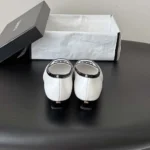 Chanel Women Pumps Lambskin & Patent Calfskin-White & Black G47520