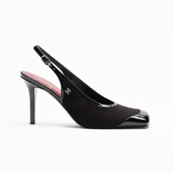 Chanel Women Slingbacks Lambskin & Patent Calfskin-Black G47647