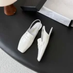Chanel Women Slingbacks Shiny Calfskin-White G47491