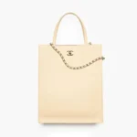Chanel Women Small Shopping Bag Calfskin & Gold-Tone Metal-Beige