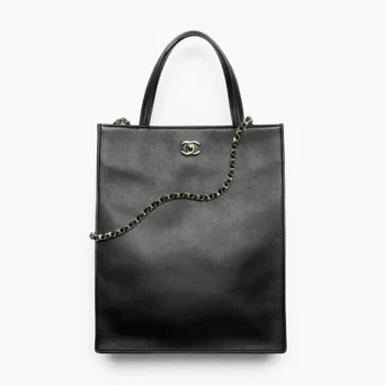 Chanel Women Small Shopping Bag Calfskin & Gold-Tone Metal-Black