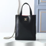Chanel Women Small Shopping Bag Calfskin & Gold-Tone Metal-Black