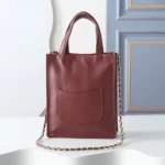 Chanel Women Small Shopping Bag Calfskin & Gold-Tone Metal-Dark Burgundy