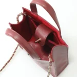 Chanel Women Small Shopping Bag Calfskin & Gold-Tone Metal-Dark Burgundy