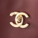 Chanel Women Small Shopping Bag Calfskin & Gold-Tone Metal-Dark Burgundy