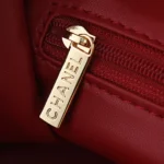 Chanel Women Small Shopping Bag Calfskin & Gold-Tone Metal-Dark Burgundy