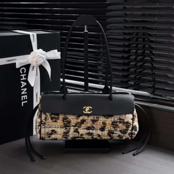 Chanel Women Small Shopping Bag Tweed Mixed Fibers Calfskin & Gold-Tone Metal
