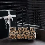 Chanel Women Small Shopping Bag Tweed Mixed Fibers Calfskin & Gold-Tone Metal