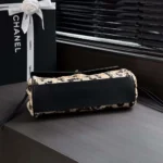 Chanel Women Small Shopping Bag Tweed Mixed Fibers Calfskin & Gold-Tone Metal