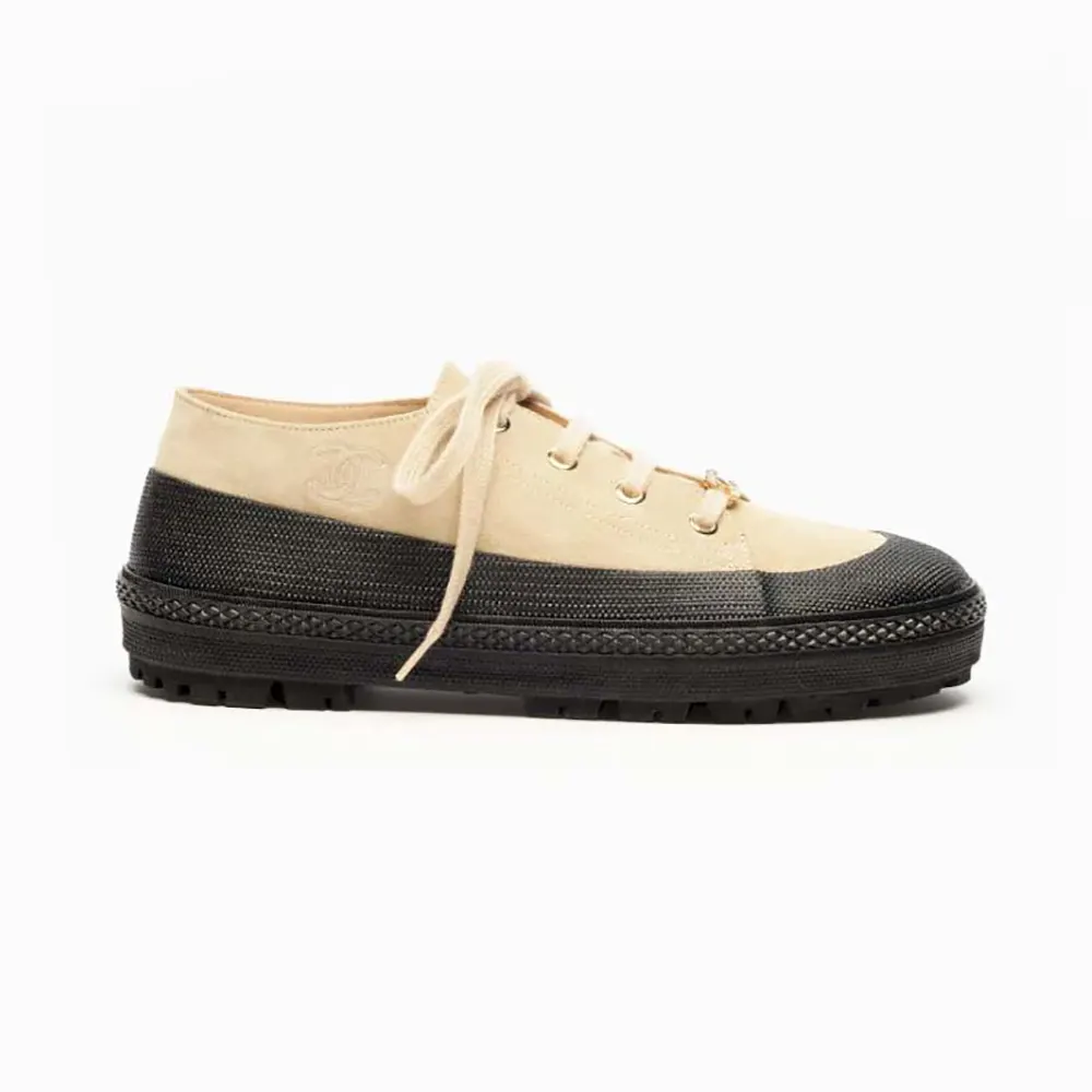 Chanel Women Sneakers Suede Calfskin-Beige G47560 (1) Chanel Women Sneakers Suede Calfskin-Beige G47560