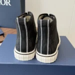 Dior Unisex Hooper High-Top Sneaker Black Dior Oblique Jacquard and Black Suede Calfskin