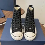 Dior Unisex Hooper High-Top Sneaker Black Dior Oblique Jacquard and Black Suede Calfskin