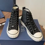 Dior Unisex Hooper High-Top Sneaker Black Dior Oblique Jacquard and Black Suede Calfskin